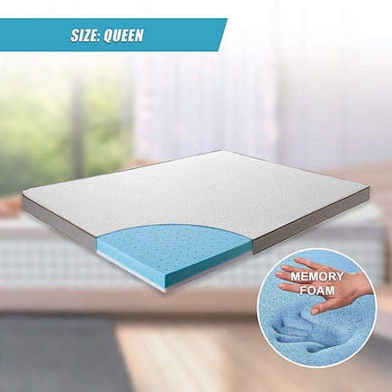 Queen Cooling Gel Memory Foam Mattress Topper – CertiPUR-US Certified Foam Furniture Kings Warehouse 