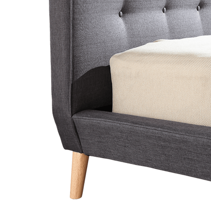 Queen Linen Fabric Deluxe Bed Frame Grey Kings Warehouse 