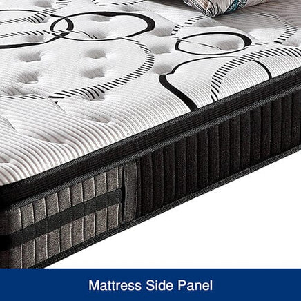Queen Mattress in Gel Memory Foam Pocket Coil Medium Firm Bed 34cm Thick Furniture Kings Warehouse 