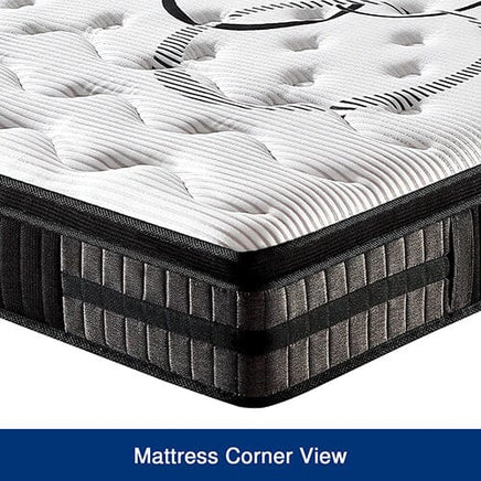 Queen Mattress in Gel Memory Foam Pocket Coil Medium Firm Bed 34cm Thick Furniture Kings Warehouse 