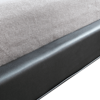 Queen PU Leather Deluxe Bed Frame Black Kings Warehouse 
