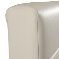 Queen PU Leather Deluxe Bed Frame White Furniture Kings Warehouse 