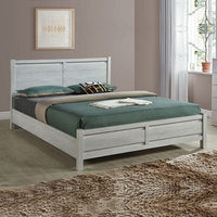 Queen Size Bed Frame Natural Wood like MDF in Oak Colour Furniture Kings Warehouse 