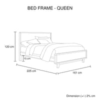 Queen Size Wooden Bed Frame in Solid Wood Antique Design Light Brown Furniture Kings Warehouse 