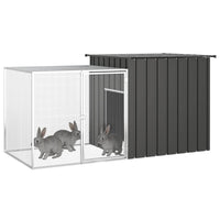 Rabbit Cage Anthracite 200x91x100 cm Galvanised Steel Kings Warehouse 