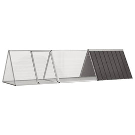 Rabbit Cage Anthracite 302.5x80.5x71 cm Galvanised Steel Kings Warehouse 