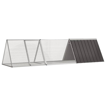 Rabbit Cage Anthracite 302.5x80.5x71 cm Galvanised Steel Kings Warehouse 
