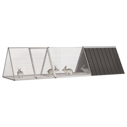 Rabbit Cage Anthracite 302.5x80.5x71 cm Galvanised Steel Kings Warehouse 