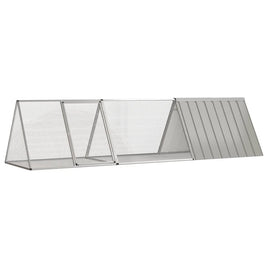 Rabbit Cage Grey 302.5x80.5x71 cm Galvanised Steel Kings Warehouse 