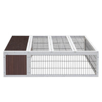 Rabbit Hutch 124cm x 90cm x 35cm Chicken Coop Large Outdoor Wooden Run Cage House Pet Care Kings Warehouse 