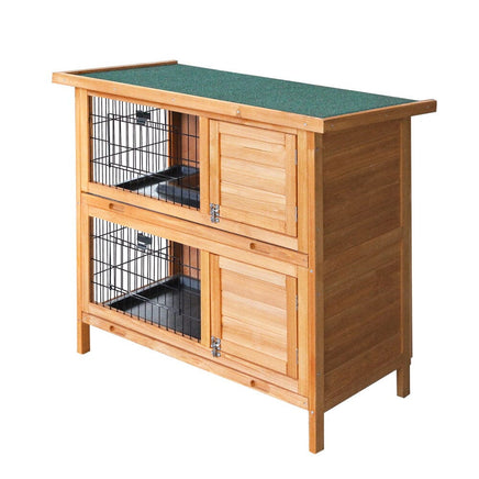 Rabbit Hutch Chicken Coop 91.5cm x 45cm x 82cm Chicken Coop Large Wooden House Run Cage Pet Care Kings Warehouse 