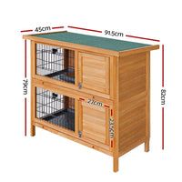 Rabbit Hutch Chicken Coop 91.5cm x 45cm x 82cm Chicken Coop Large Wooden House Run Cage Pet Care Kings Warehouse 