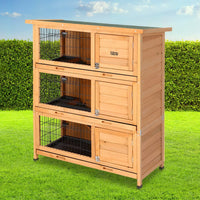 Rabbit Hutch Chicken Coop 91.5cm x 46cm x 116.5cm Chicken Coop Large House Cage Run Wooden Outdoor Pet Care Kings Warehouse 