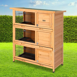 Rabbit Hutch Chicken Coop 91.5cm x 46cm x 116.5cm Chicken Coop Large House Cage Run Wooden Outdoor Pet Care Kings Warehouse 