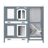 Rabbit Hutch Chicken Coop 98cm x 45cm x 92cm Chicken Coop Large Wooden House Run Cage Outdoor Pet Care Kings Warehouse 
