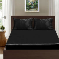 Ramesses Casablanca Satin Fitted Sheet Combo Set Black King Kings Warehouse 