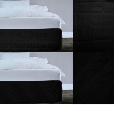 Random Pattern Quilted Valance Black Queen Home & Garden Kings Warehouse 