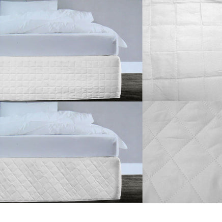 Random Pattern Quilted Valance White Queen Home & Garden Kings Warehouse 
