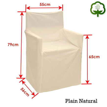 Rans Alfresco 100% Cotton Director Chair Cover - Plain Natural Furniture Kings Warehouse 