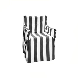 Rans Alfresco 100% Cotton Director Chair Cover - Striped Black Furniture Kings Warehouse