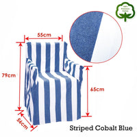 Rans Alfresco 100% Cotton Director Chair Cover - Striped Cobalt Blue Furniture Kings Warehouse 