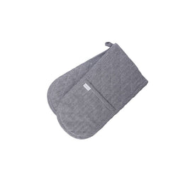 Rans Herringbone Black Cotton Double Oven Mitt Home & Garden Kings Warehouse 