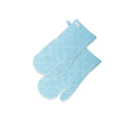 Rans Herringbone Blue Cotton Set of 2 Oven Gloves Home & Garden Kings Warehouse 