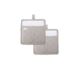Rans Herringbone Charcoal Cotton Set of 2 Pot Holders Home & Garden Kings Warehouse