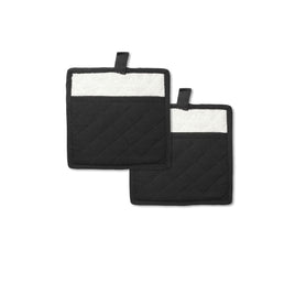Rans Manhattan Black Cotton Set of 2 Pot Holders Home & Garden Kings Warehouse