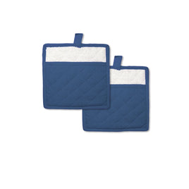 Rans Manhattan Blue Cotton Set of 2 Pot Holders Home & Garden Kings Warehouse