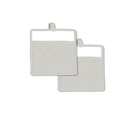 Rans Manhattan Silver Cotton Set of 2 Pot Holders Home & Garden Kings Warehouse 