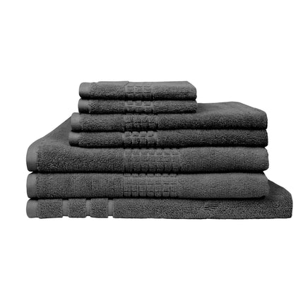 Rans Montage 7 Piece Cotton Bath Towel Set - Charcoal Home & Garden Kings Warehouse 