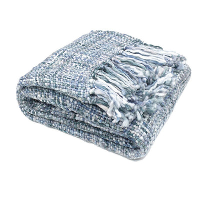 Rans Oslo Knitted Weave Throw 127x152cm - Steel Blue Home & Garden Kings Warehouse 