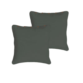Rans Pair of London Cotton European Pillowcases with Buttons Charcoal Home & Garden Kings Warehouse