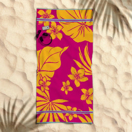 Rans Premium Cotton Jacquard Beach Towel Floral Hawaii 007 Pink Home & Garden Kings Warehouse 