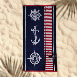 Rans Premium Cotton Jacquard Beach Towel Sailor Blue Home & Garden Kings Warehouse 