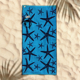 Rans Premium Cotton Jacquard Beach Towel Starfish Blue Home & Garden Kings Warehouse 