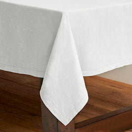 Rans Pure Cotton Hemstitch Tablecloth 130 x 180 cm - White Home & Garden Kings Warehouse