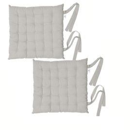 Rans Set of 2 Alfresco Cotton Chair Pads 40x40 cm - Plain Silver Home & Garden Kings Warehouse 