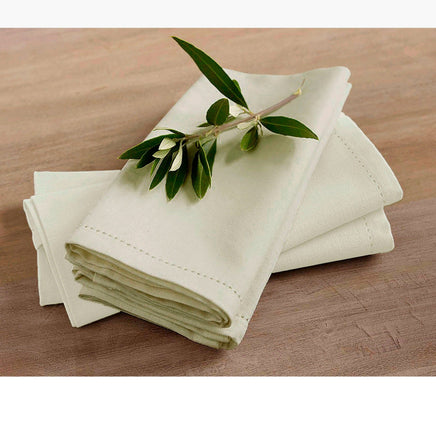 Rans Set of 4 Cotton Hemstitch Napkins - Beige Home & Garden Kings Warehouse 