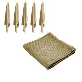 Rans Set of 6 Cotton Waffle Tea Towels 50x70 cm - Latte Home & Garden Kings Warehouse 