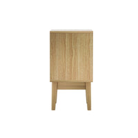 Rattan Bedside Table 2 Drawers Wood - RIE Oak Furniture Kings Warehouse 