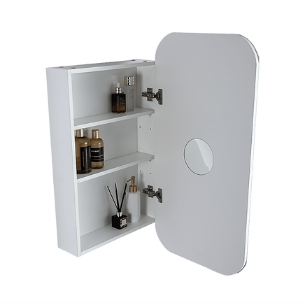 Rectangle Wall Hung Bathroom Mirror Shaving Cabinet Vanity Matte White Health & Beauty Kings Warehouse 