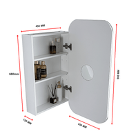 Rectangle Wall Hung Bathroom Mirror Shaving Cabinet Vanity Matte White Health & Beauty Kings Warehouse 