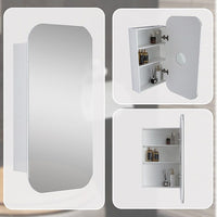 Rectangle Wall Hung Bathroom Mirror Shaving Cabinet Vanity Matte White Health & Beauty Kings Warehouse 