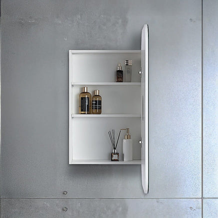 Rectangle Wall Hung Bathroom Mirror Shaving Cabinet Vanity Matte White Health & Beauty Kings Warehouse 