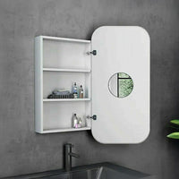 Rectangle Wall Hung Bathroom Mirror Shaving Cabinet Vanity Matte White Health & Beauty Kings Warehouse 