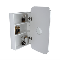 Rectangle Wall Hung Bathroom Mirror Shaving Cabinet Vanity Matte White
