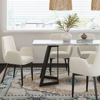 Rectangular Marble-Effect Table Furniture Kings Warehouse 
