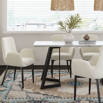 Rectangular Marble-Effect Table Furniture Kings Warehouse 